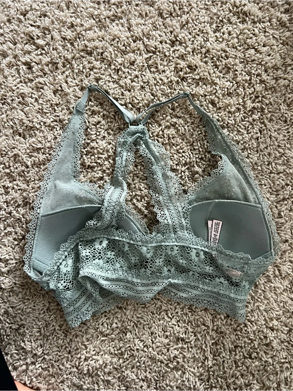 Victoria's Secret Sage Green Floral Lace Bralette